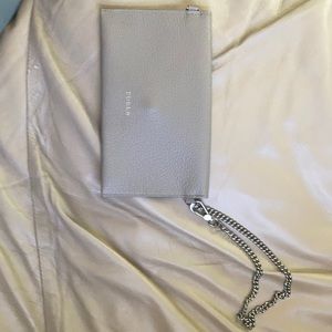 Greige Furla Wristlet